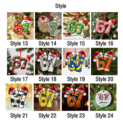 Custom Six Seven Ornament, Teen Slang Ornament, Funny Teenager Ornament