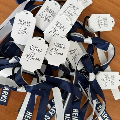 Personalised Team Ribbons with elastic | Custom Name Sports Ribbons