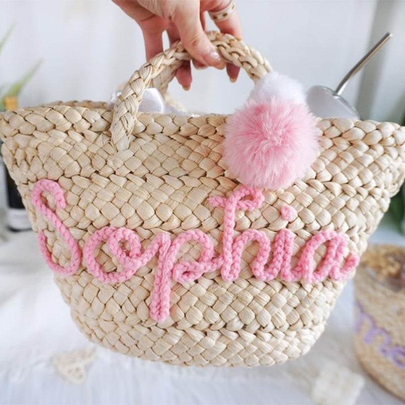 Personalized Straw Bridesmaid Handbag,Moroccan Basket