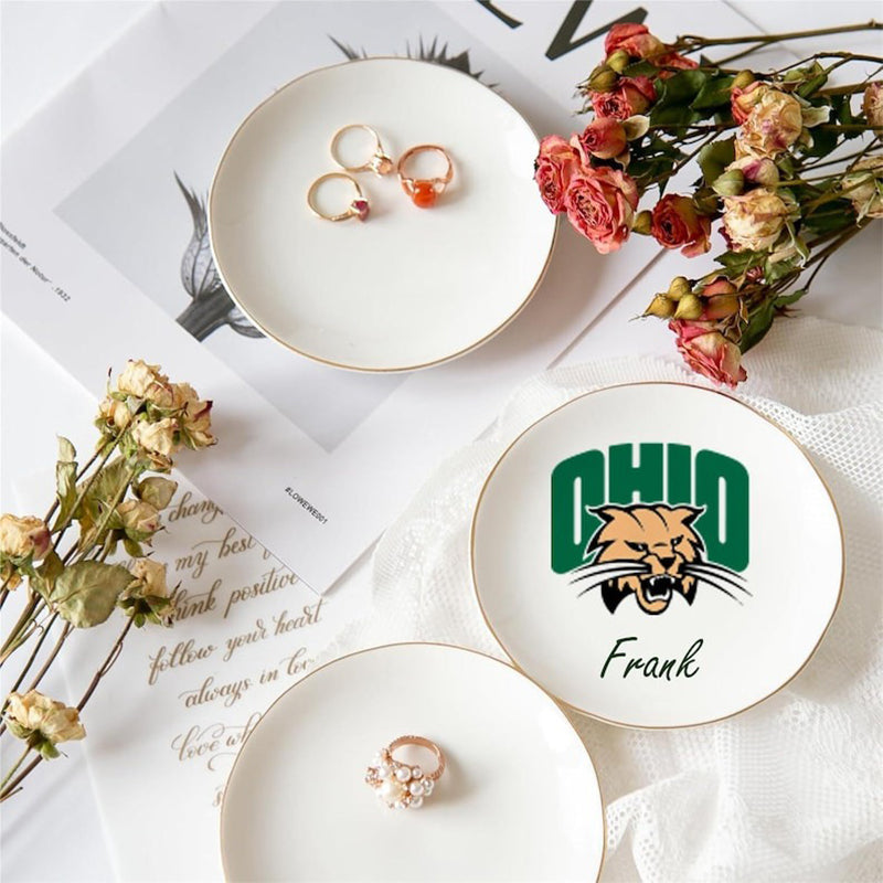 University custom trinket ring dish dorm decor graduation University jewelry