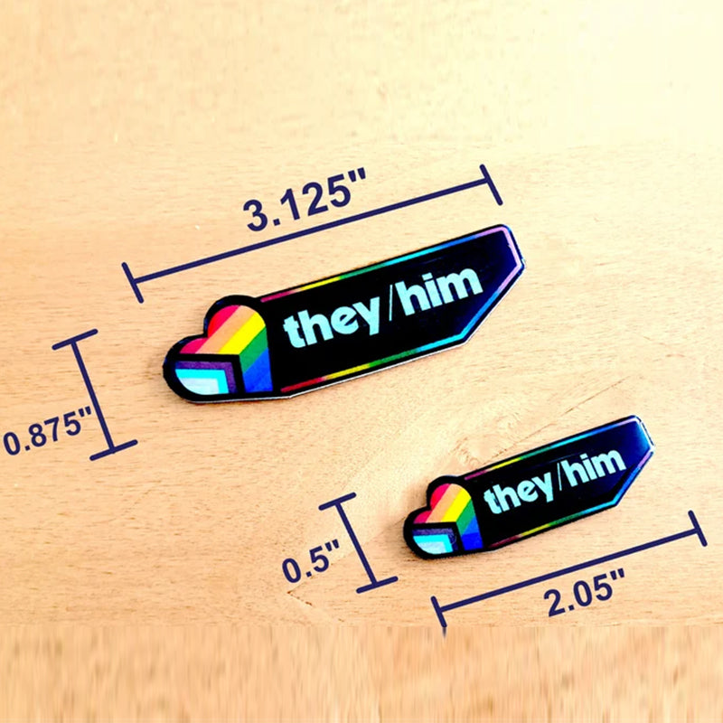 Personalized Pronouns Name Tag | Custom LGBTQ Pride identity