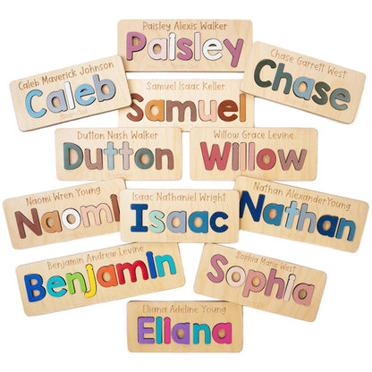 Wooden Name Puzzle, Upper and Lowercase, Gifts for Kids