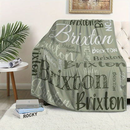 Personalized,Blankets  Soft & Cozy, All-Season Vintage Print in Pink & Black with White Text