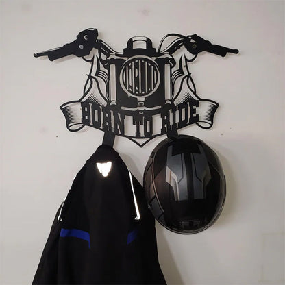 Custom Metal Motorcycle & Helmet Holder, Harley Davidson Gift