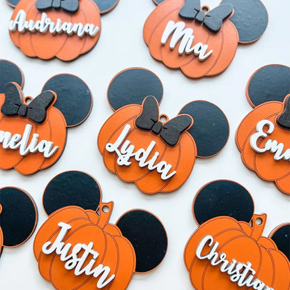 Pumpkin Mouse Name Tags Halloween Basket Tags