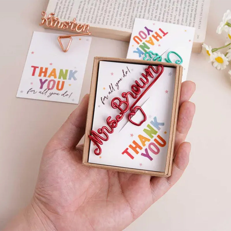 Personalized Wire Name Bookmark, Teacher Appreciation Gifts