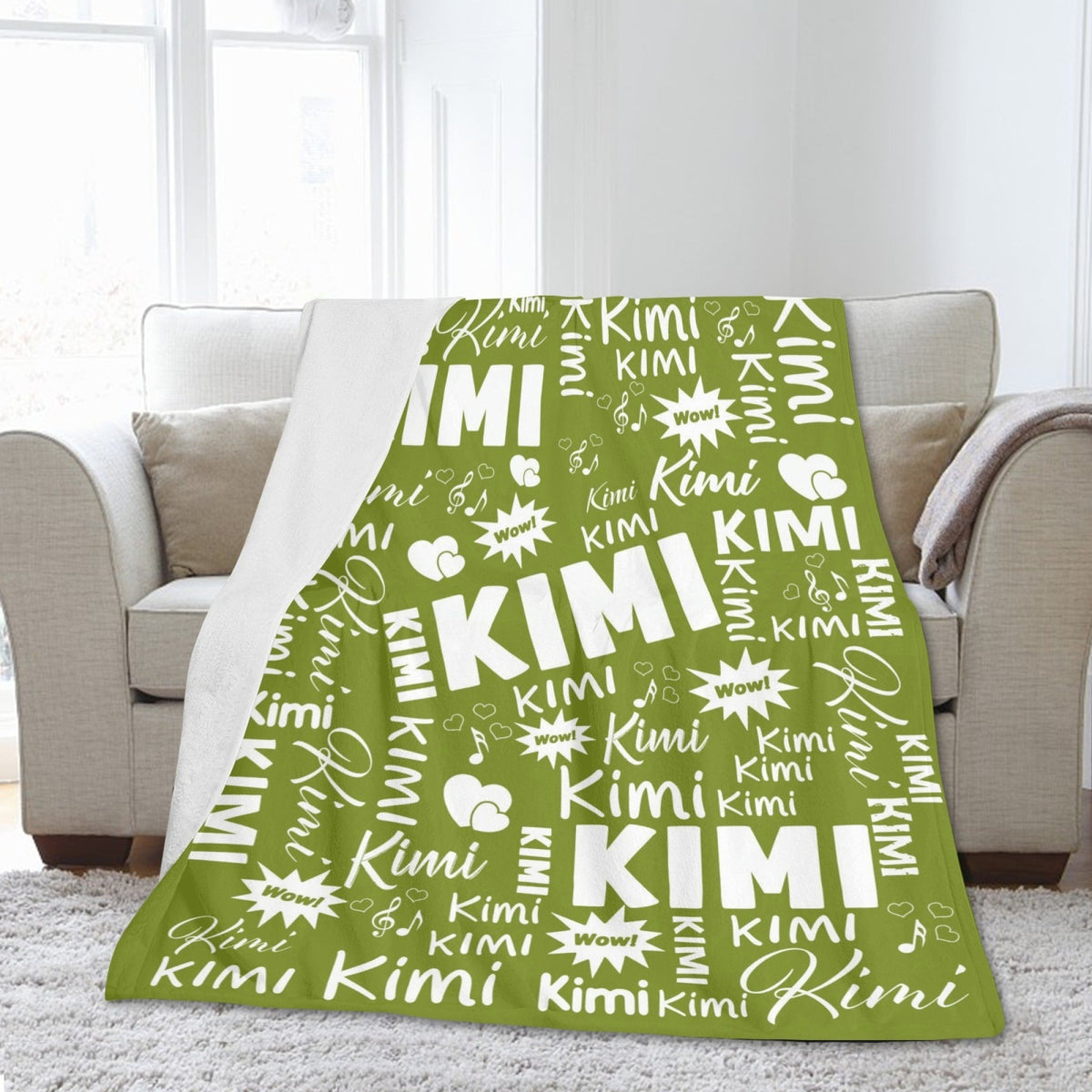 Customized Name Throw Blanket, Personalized Soft Flannel Fleece