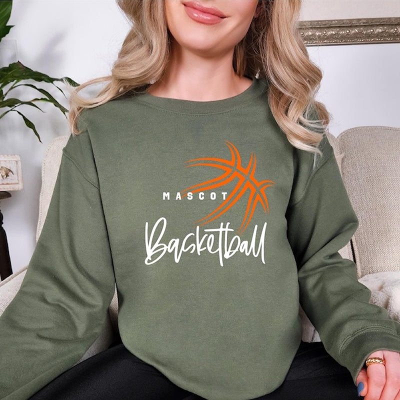 Personalized Basketball Sweatshirt, Team Mascot Sweatshirt With Name