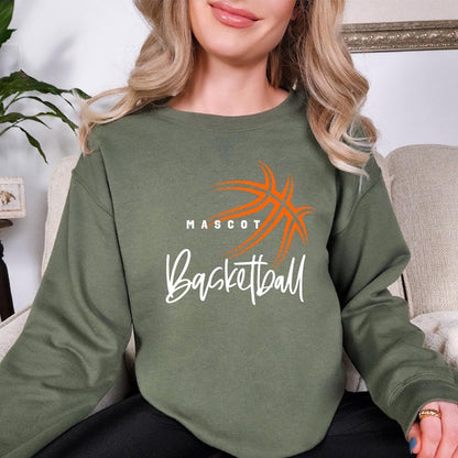 Personalized Basketball Sweatshirt, Team Mascot Sweatshirt With Name