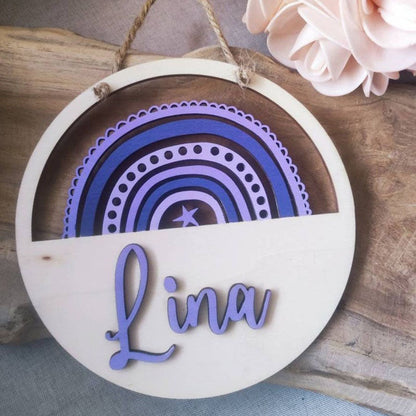 Rainbow name sign - door signs, children's decorating, children's room
