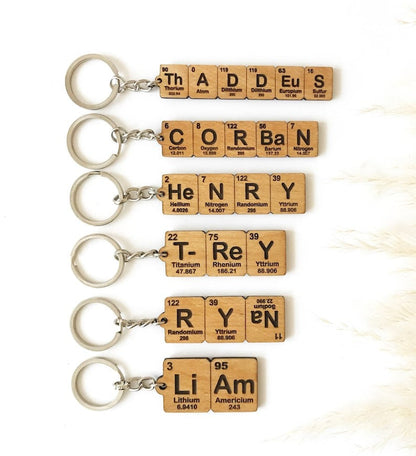 Custom Periodic Table Element Name Key Chain