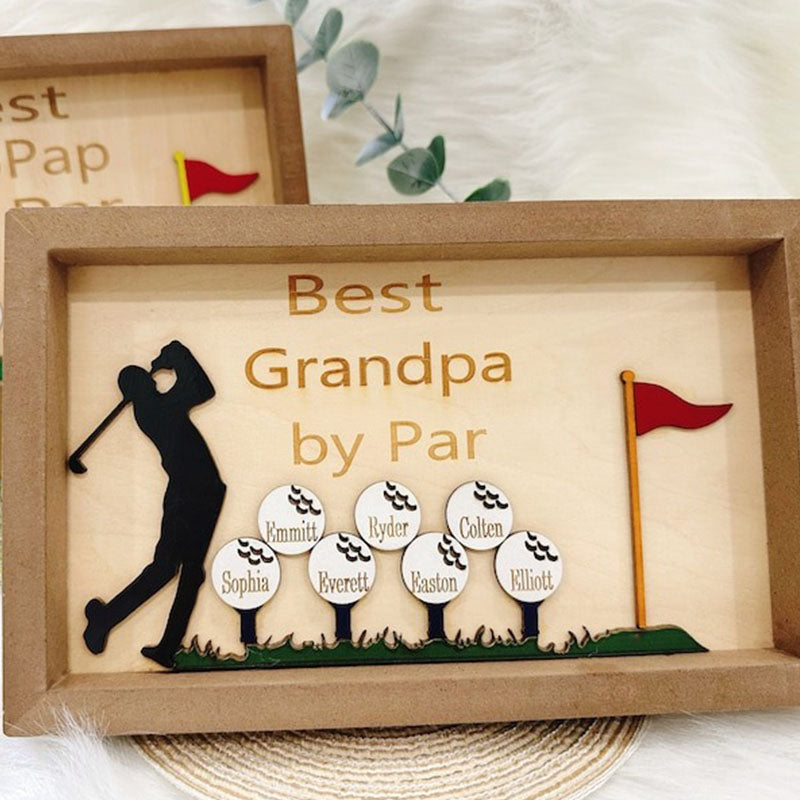 Best Dad by Par Sign -Wooden Golf Sign