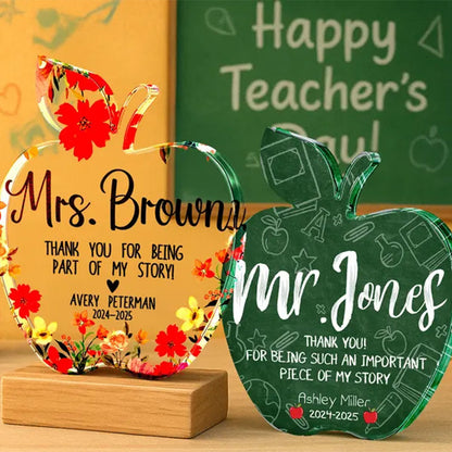 Teacher Appreciation Gifts, Apple Plaque for Teacher, Personalized Teacher Gift Idea
