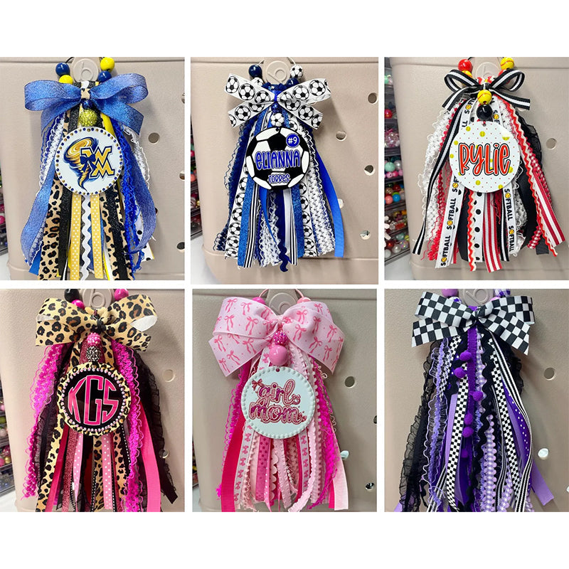 Custom FULL Ribbon Bag Tassel | Bogg Bag Tassels | Sports Ribbon Tassel