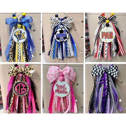 Custom FULL Ribbon Bag Tassel | Bogg Bag Tassels | Sports Ribbon Tassel