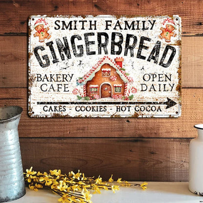 Custom Name Gingerbread Bakery Metal Sign