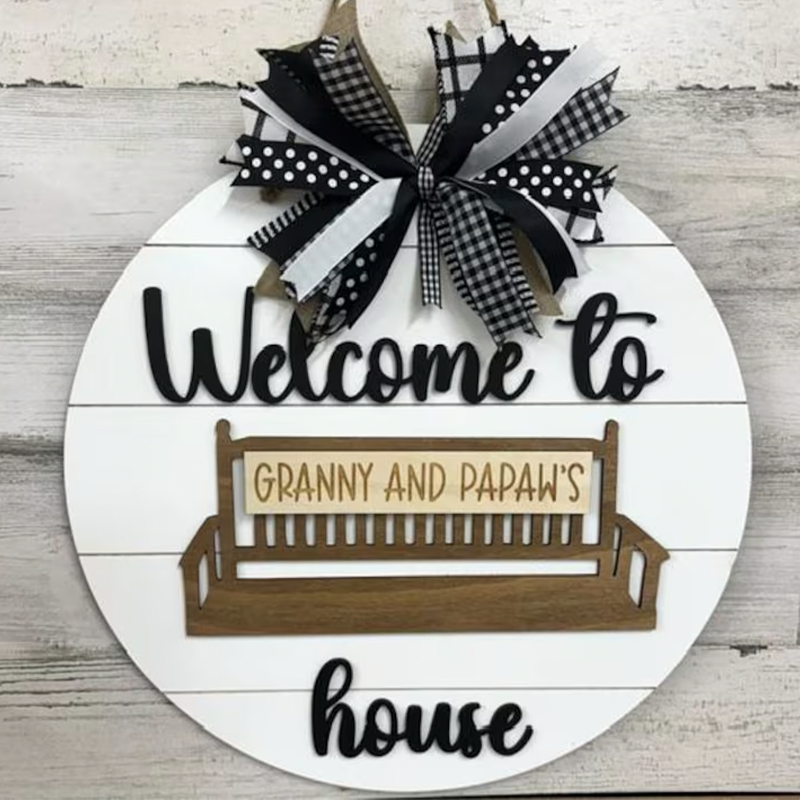 Personalized Grandparents door hanger - Grandma and Grandpa
