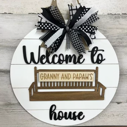 Personalized Grandparents door hanger - Grandma and Grandpa