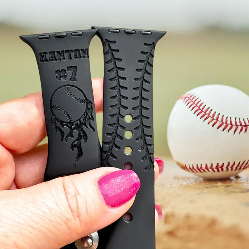 Baseball Number Watch Band Sports Watch Strap Kid Name