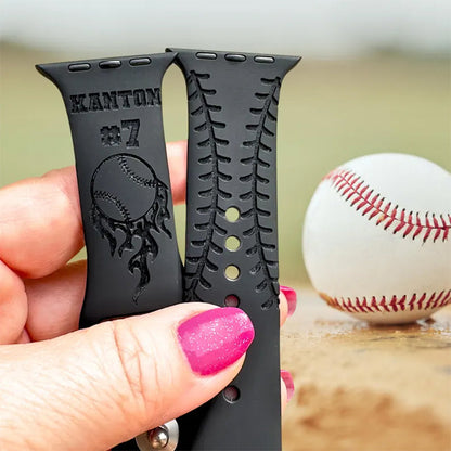 Baseball Number Watch Band Sports Watch Strap Kid Name