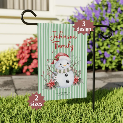 Personalized Christmas Garden Flag Custom Family Name Holiday Decor