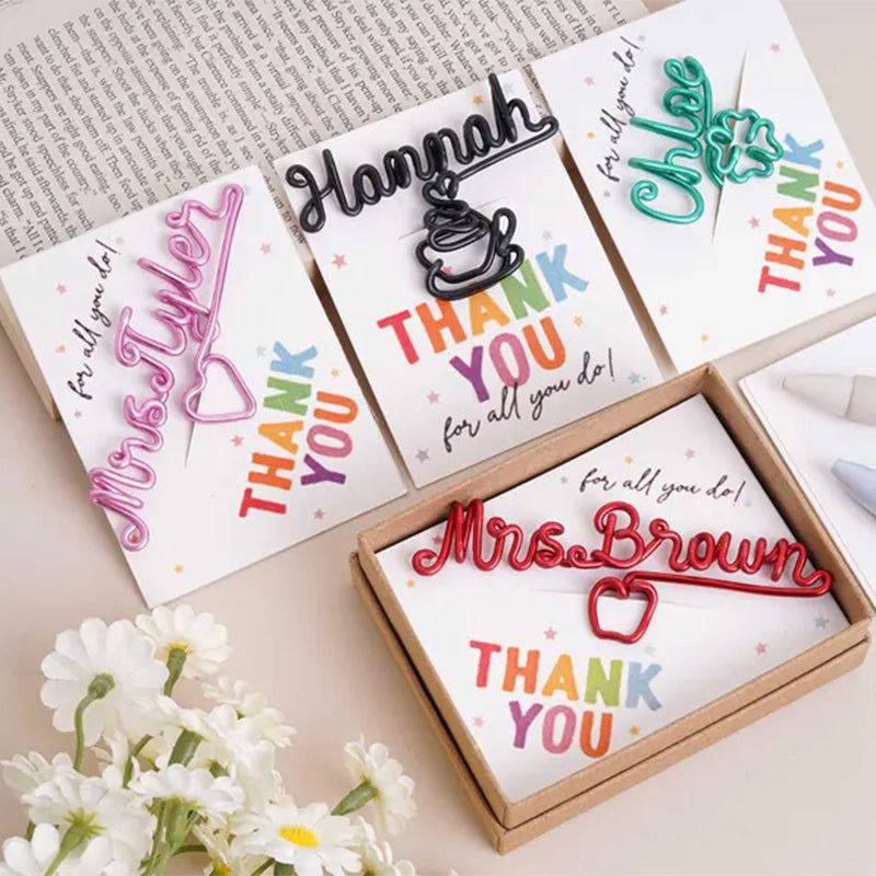 Personalized Wire Name Bookmark, Teacher Appreciation Gifts