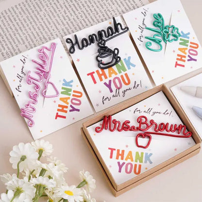 Personalized Wire Name Bookmark, Teacher Appreciation Gifts
