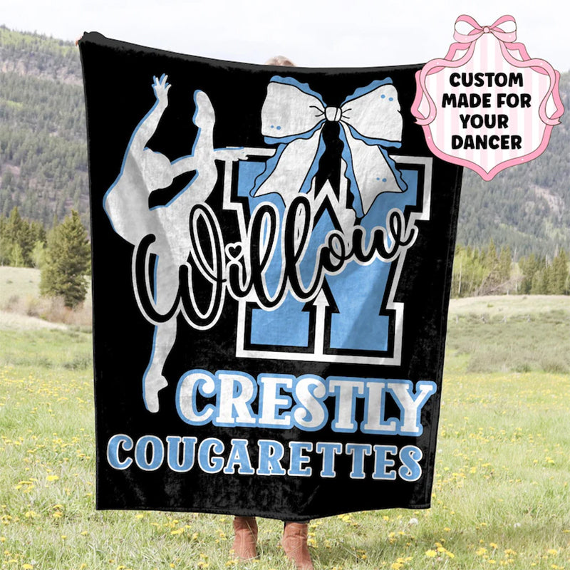 Dance Team Blanket, Personalized Dance Blanket Gift for Dancer