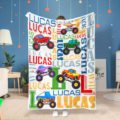 Customizable Name Truck Print Blanket