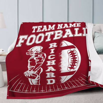Custom Football Blanket with Name and Number
