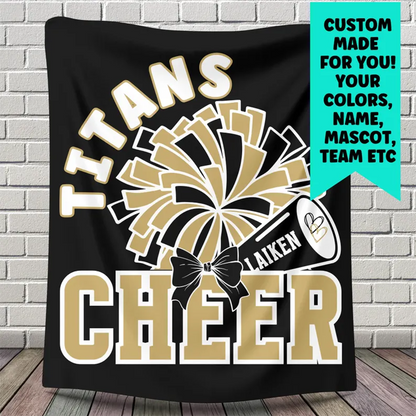 Cheerleader Blanket, Personalized Cheerleading Gift