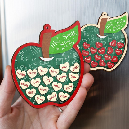 Personalized Teacher Apple Magnet with Studen's name, Teacher Appreciation Gifts