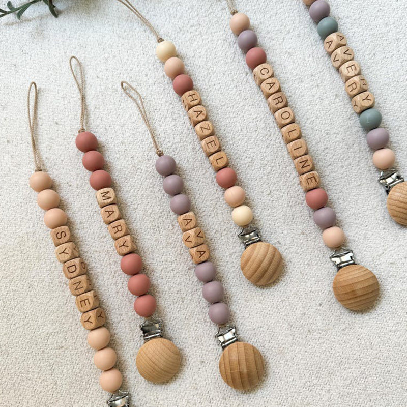 Customized Pacifier Clip and Rattle set|Custom Baby shower Gift
