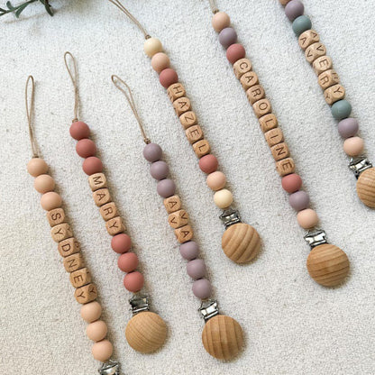 Customized Pacifier Clip and Rattle set|Custom Baby shower Gift