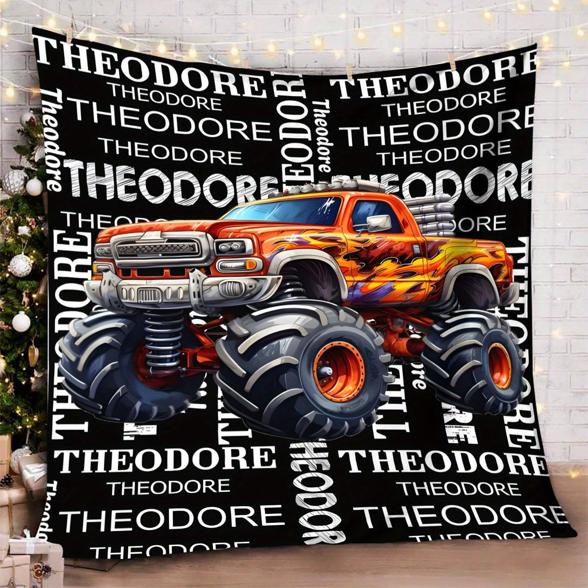 Customizable Monster Truck Flannel Blanket