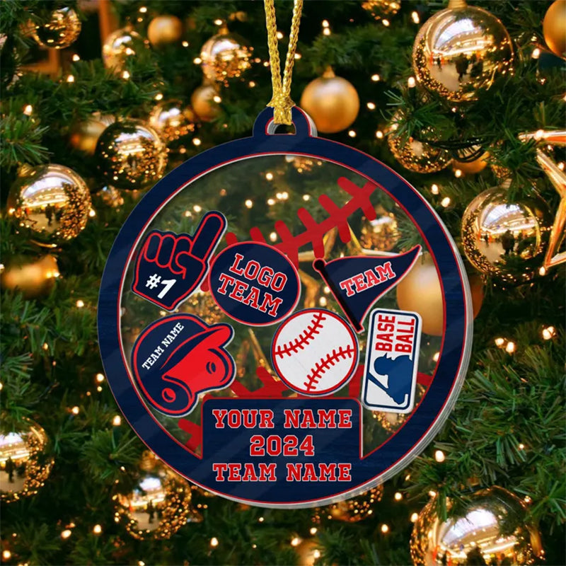 Custom Baseball Christmas Shaker Ornament, Baseball Ornament