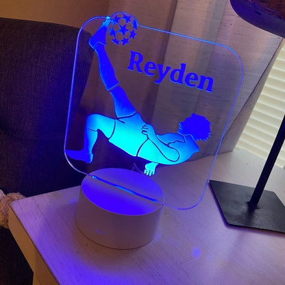 Personalised Football Night Light| Football Night Lamp | Children's Lights | Kids Bedrooms | Football Nursery Decor