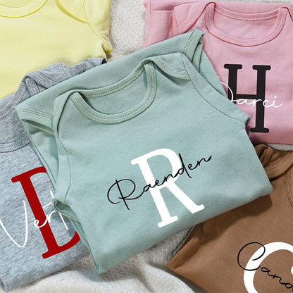 Personalized Baby Grey Rompers