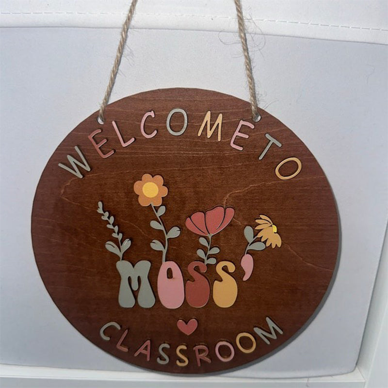 Teacher Name Sign For Classroom, Teacher Name Sign With Flowers