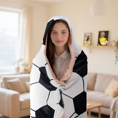 Hooded Fleece Blanket - Softball  Football Basketball Baseball Soccer