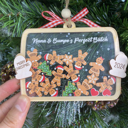 Custom Family Member Shaker Ornament, Custom Gingerbread Family Ornament