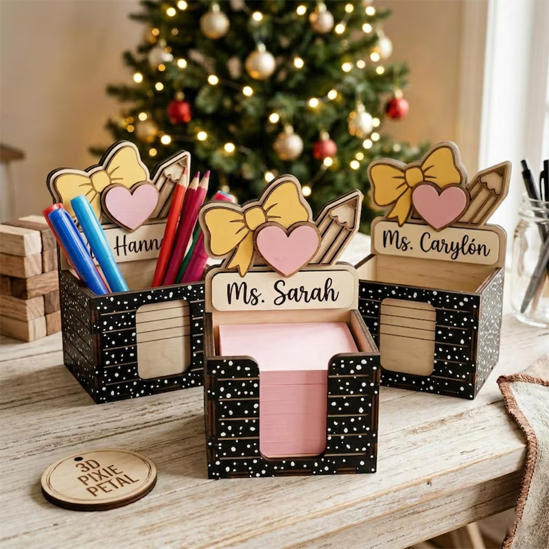 Personalized Teacher Sticky Note Holder: Teacher Name Notepad Holder