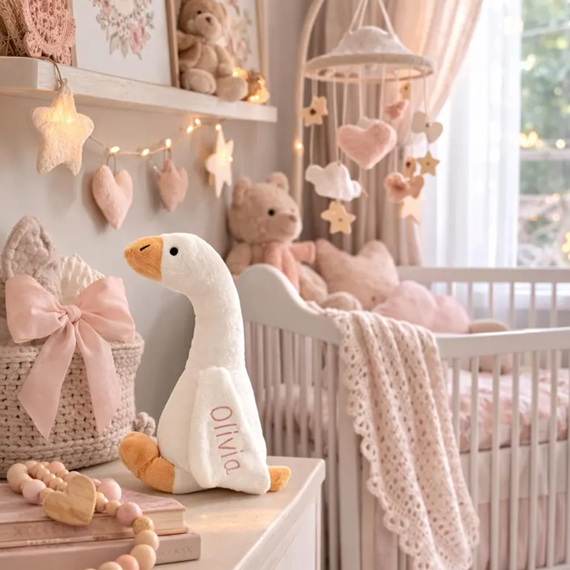 Personalized Embroidered Plush Goose