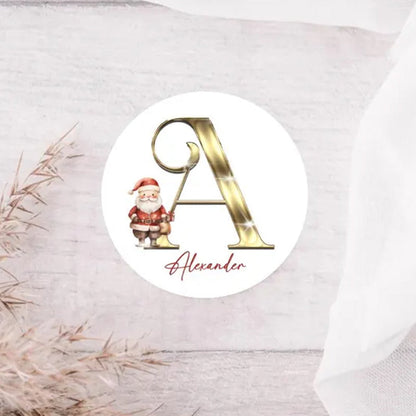 Personalized Santa Hat Stickers - Custom Christmas Stickers
