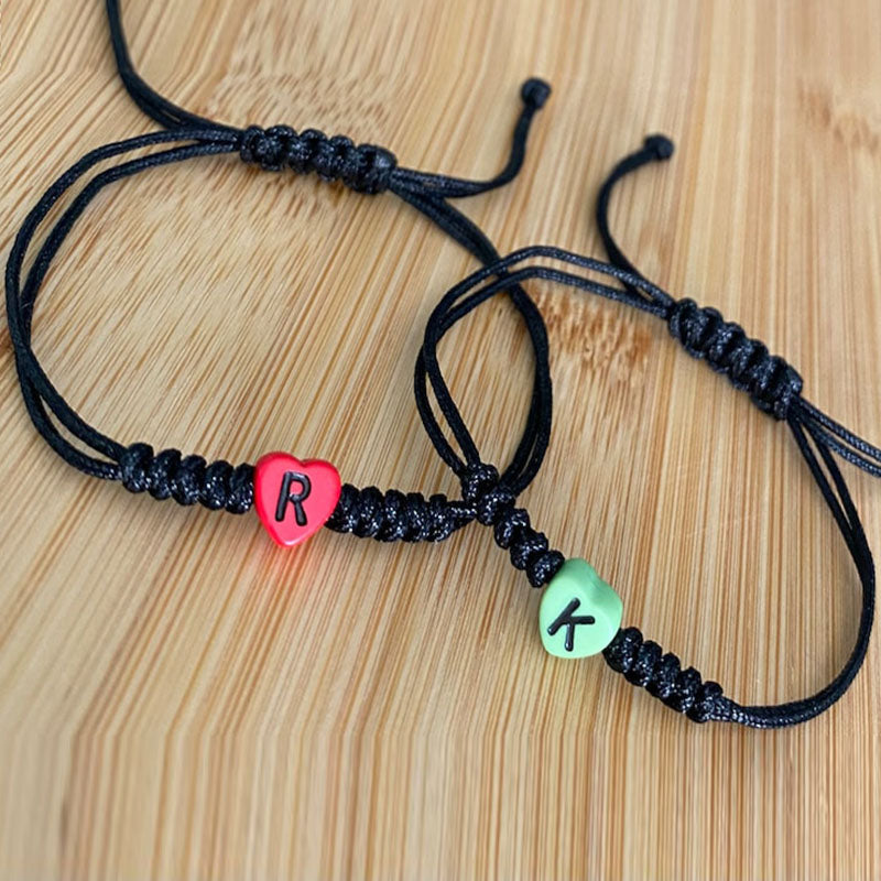 Personalized First Day of School Bracelet, Back to School Gift, Family Matching Bracelet Set, Family Wish Bracelet