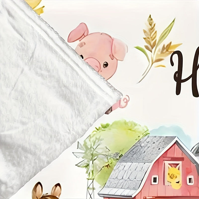 Personalized Text Customization, Animal Farm Print Blanket