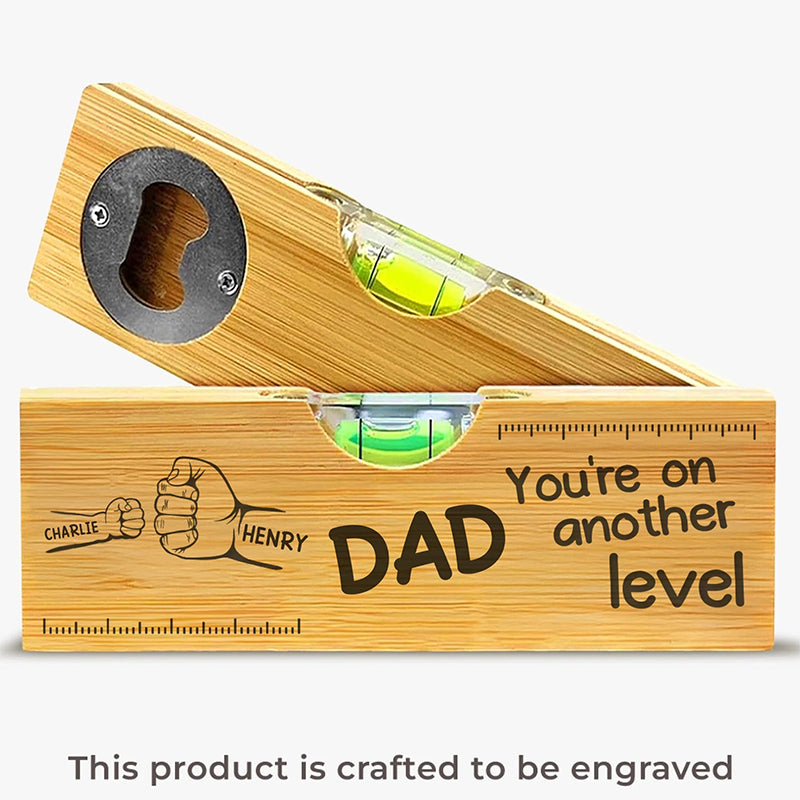 Family Personalized Custom Engraved Wooden Spirit Level Bottle Opener