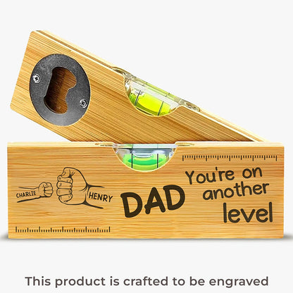 Family Personalized Custom Engraved Wooden Spirit Level Bottle Opener