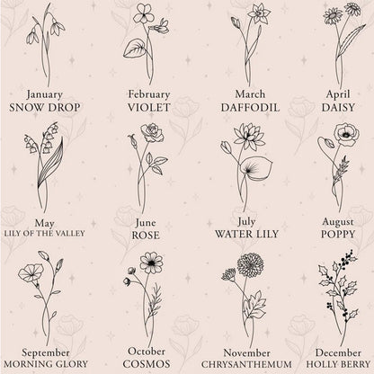 Birth Flower Gift For Her, Custom Women's Watch Band, Personalized Engraved Watch Strap Compatible with Apple Watch