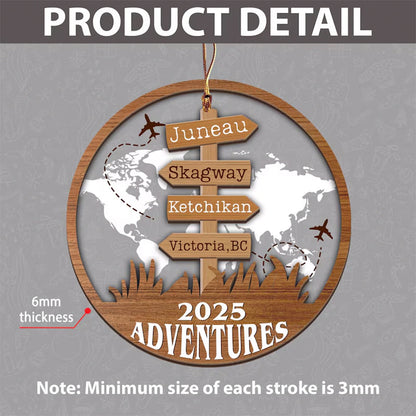 Personalized Travel Adventure Ornament